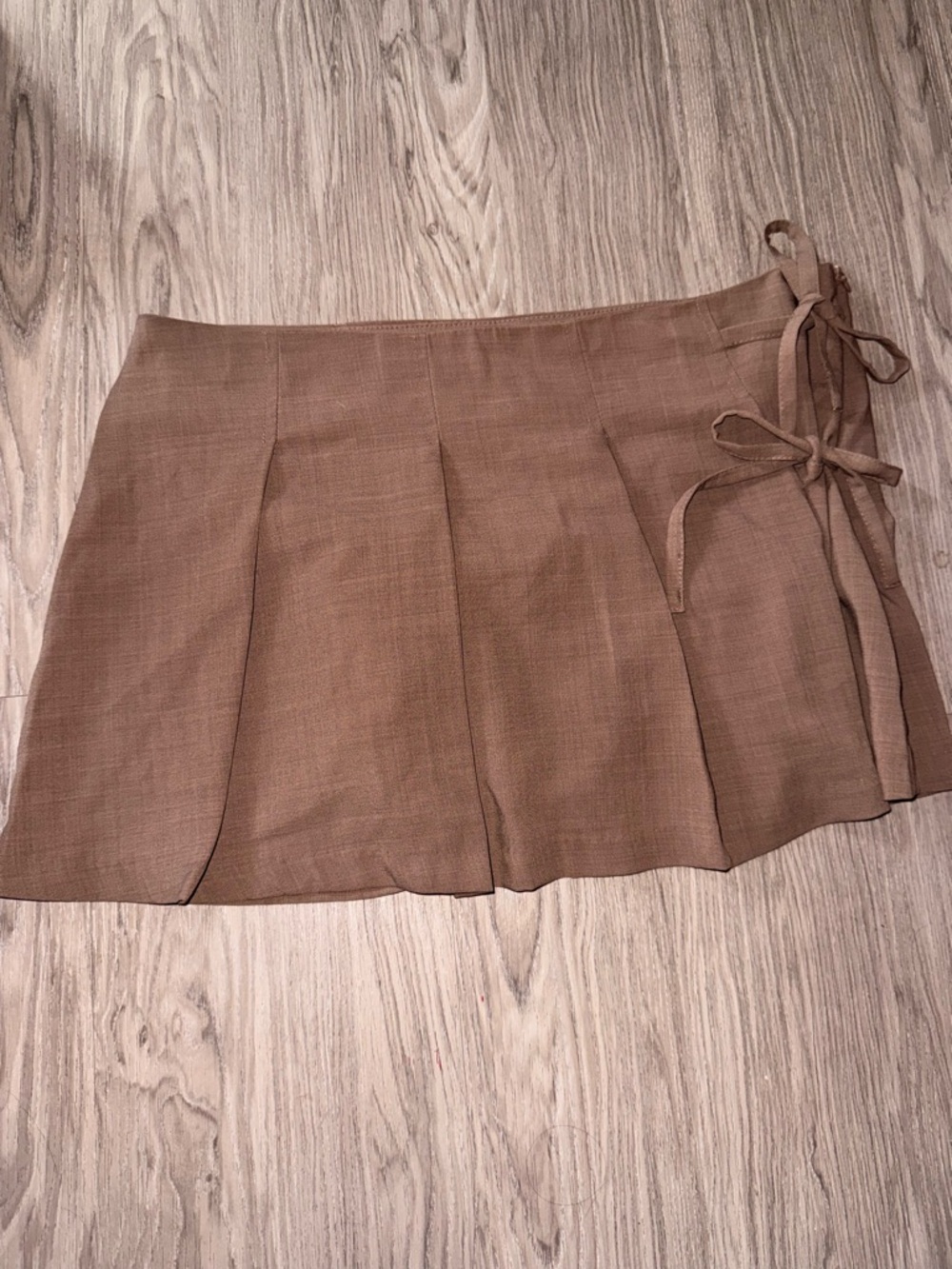 Sincerely Jules Brown Mini Skirt with Side Tie Detail